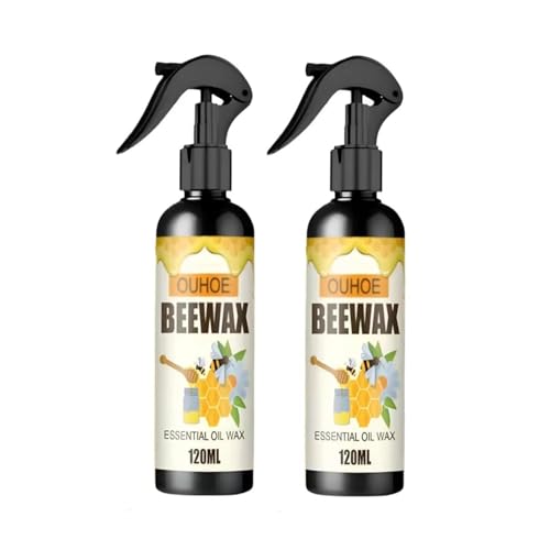 Beeswax Furniture Polish Spray Wood Shine Natural BeeWax Spray Brown Wooden Furniture Cleaner Floor Polishing Shiner for Old Furniture Door, Table, Chair (Pack of 1)