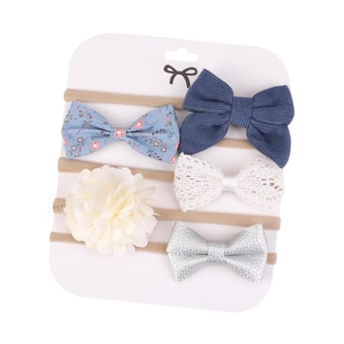 Diadema para bebé con lazo en encaje floral y nylon elástico de alta suavidad