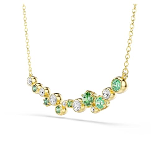 Swarovski Constella necklace, Mixed cuts, Green, Gold-tone plated3