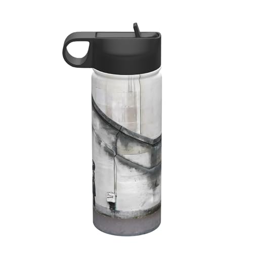 Banksy バンクシー 水筒 真空断熱ケータイマグ 500ml-600ml ステンレスボトル 車用 直飲み 保温 保冷 フタ付きコーヒーカップ アウトドア 車のネイブに最適 スポーツタイプ ステンレスクールボトル 軽量 隔? 水筒 男の子 女の子