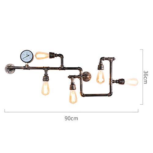Applique murale vintage steampunk rustique à 5 lampes pour salle de bains - 3