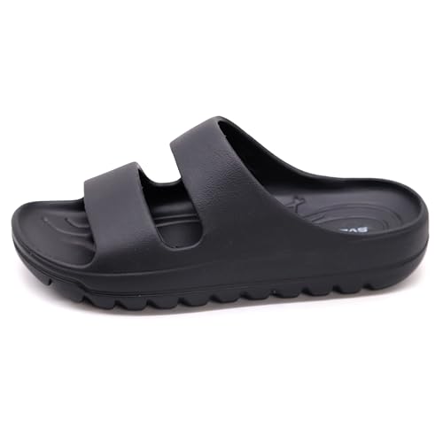 Image of SVAAR Soft EVA Double Strap Slippers for Men | Stylish Anti-Skid Slides with Arch Support & Bouncy Sole | Lightweight Indoor Outdoor Comfort