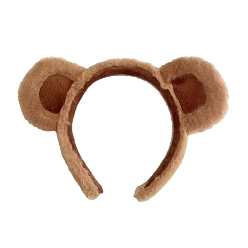 HQRKOTM 1 Stück Bären Ohren Haarreif Bärenohren Stirnband Party Kopfbedeckung Süße Bär Ohren Gefüllte Haarreifen Tier Haarschmuck für Karneval Halloween Motto Party