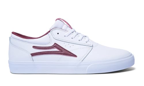 Lakai Griffin, tênis de skate, Couro branco/borgonha, 40