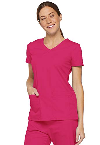 Image of Dickies Women's Jr. Fit V-Neck Scrub Top Multiple Patch Pockets