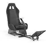 Cirearoa racing wheel stand with seatレーシングシミュレーターシート調整可能なドライビングゲーミングリクライニング可能なシート、ギアシフターマウント付きG923, G25 G29 T300RS T150 T3PA PS4 PS3 Xbox Logitechレーシングシミュレーターシートレーシングホイールスタンドコックピット（黒）