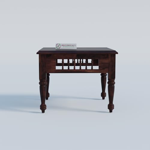 Image of Jangid Handicraft Solid Wood Coffee Table for Living Room | Wooden Center Table | Square Coffee Table | Tea Table for Sofa | Modern Sofa Table for Hall | Sheesham, Walnut Finish