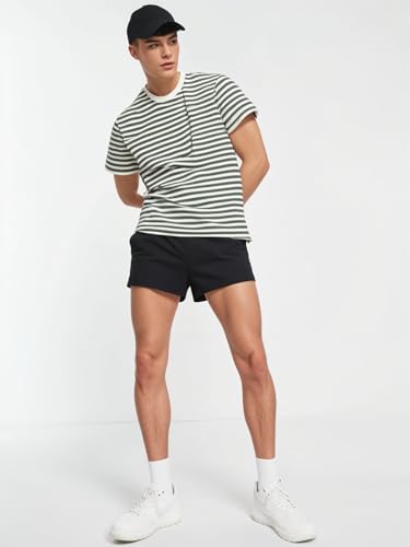 Image of Mack Jonney Oversized | Loose Fit | Half Sleeves 100% Cotton Round Neck Striped T-Shirt for Men-MACK640651