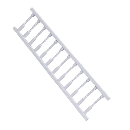 Vaguelly Barandilla De Poste De Casa De Muñecas Papelera De Baño con Tapa Juguetes Cadena De Cintura De Mujer Cadena De La Cintura del Encanto Mini Casa De Muñecas Blanca Madera