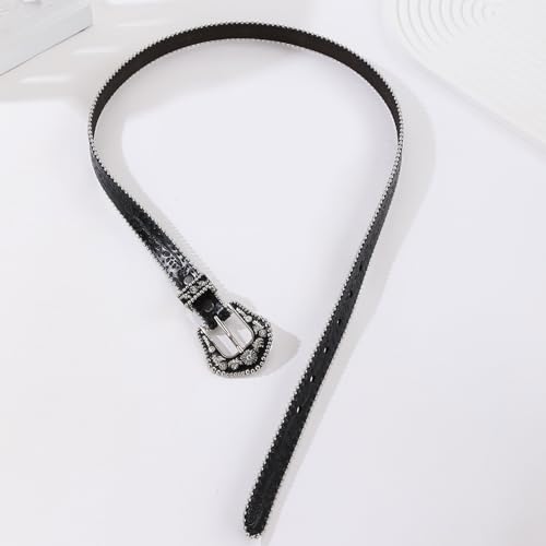 Womens Belts For Jeans Leathers Belt With Silver Buckle 1.3" Width Ladies Casual Thin Belts For Jeans Pants3