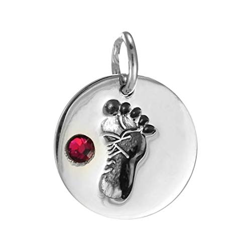 Preisvergleich Produktbild TheCharmWorks Sterlingsilber Juli Babyfuß Fußabdruck Charmanhänger / Sterling Silver July Footprint Charm