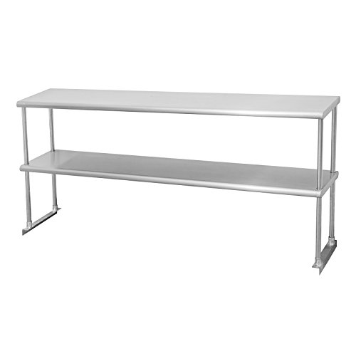 Sapphire Manufacturing NSF Stainless Steel Worktable-Mount Double Overshelf 12