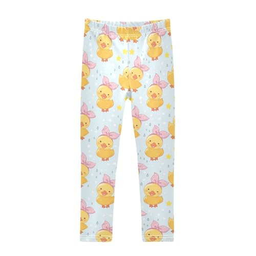Cute Little Duck Girls' Leggings Toddler Doodles Pink Headband Kids Yoga Pants Dance Active Tights 4T