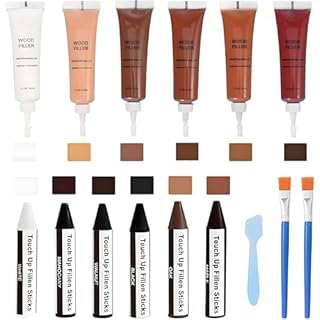 Image of Kenbry Furniture Repair Kit,12 Colors Wood Fill Sticks -Repair Scratch, Cracks, Hole, Restofinisher Wooden Door, Floor, Table, Cabinet -Restore Any Wood, Oak, Walnut, US-MCJ-003
