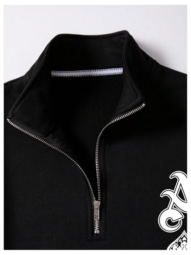 Men's Quarter Zip Pullover Long Sleeve Graphic Sweatshirts Fall Fashion3