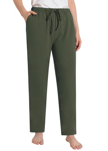 Weintee Women's Petite Cotton Pants with Pockets S Army Green
