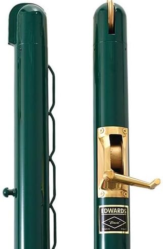 Edwards Classic Tennis Posts – Permanent Court Kit – 2 7/8” OD, Round, Internal Wind, Green – Optional Ground Sleeves