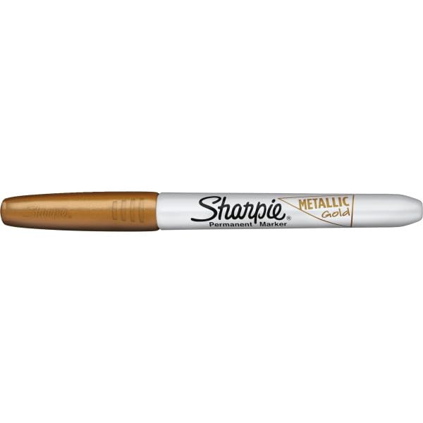 Image of Sharpie Metallic Permanent Markers, Fine Point, Gold, 1 Count (Pack of 144)