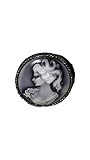metal argente bague camée Marie Antoinette