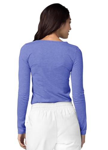 Image of Adar Womens Comfort Long Sleeve T-Shirt Underscrub Tee - 2900 - Heather Royal Blue - 3X