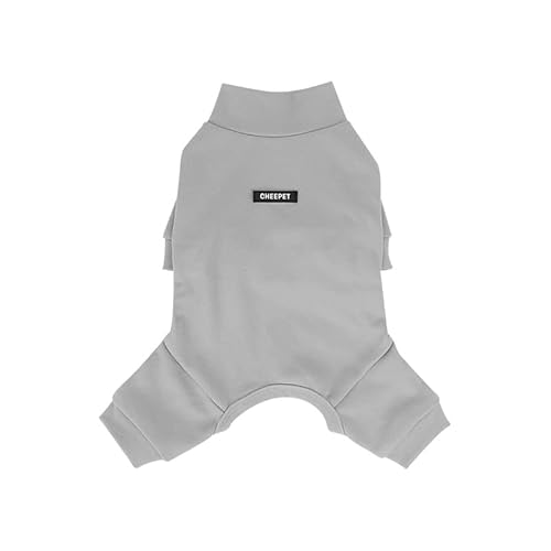 ICOUCHI 犬 服 つなぎ ロンパース 秋冬 パジャマ 四腿 小中型犬 おしゃれ ドッグウェア パーカー 洋服 防寒 暖かい 保温 部屋着 ルームウェア 寝間着 脱毛保護 お出掛け用 散歩 (XL,グレー)