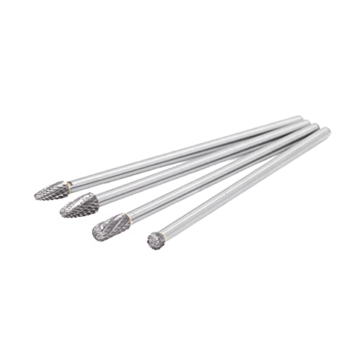 Set de 4 fresas rotativas extendidas de carburo miniatura 6