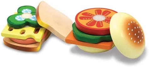 Melissa & Doug Wooden Sandwich Making Set | Pretend Play | Play Food | 3+ | Gift for Boy or Girl