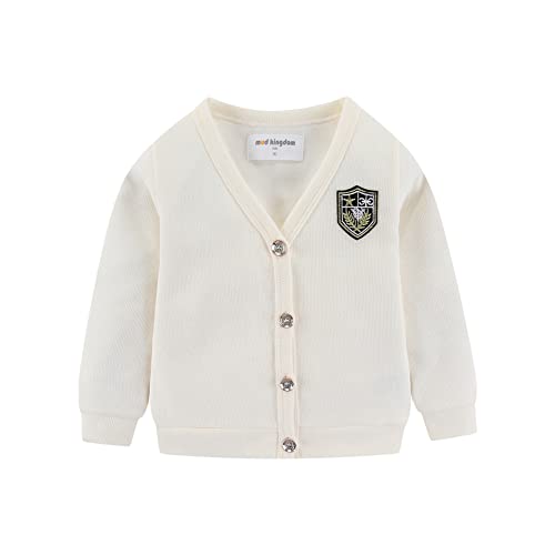 Mud Kingdom Boys Cardigan Sweater Cotton Knit V-Neck Outerwear 2-8 Years Embroidered Casual Jacket