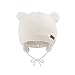 SEYUFN Bonnets d'hiver pour bébé garçon, Filles en Bas âge, Chapeaux tricotés Chauds pour bébé, Casquette doublée en Polaire avec Cache-Oreilles pour 0-36 Mois (Blanc, 6-12 Mois)