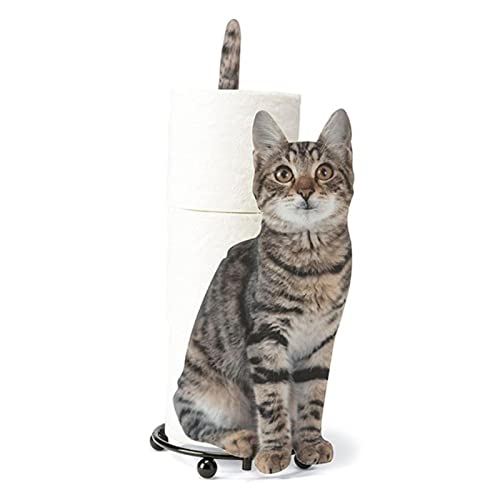 LOOCOO Toilette Porte-Serviette en Papier Chat Forme Salle De Bains WC Rack de Stockage De Papier Porte-Rouleau WC Papier Stand Fer Artisanat Cadeau pour Les Amoureux des Chats
