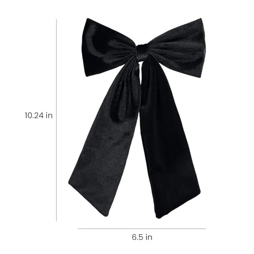 Pinza de cabello con lazo de terciopelo negro, 6.5 pulgadas miniatura 5