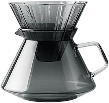 AKKIS Mini Coffee Maker 600ML Colored Glass Shared Coffee Pot Set, Heat-Resistant Espresso Dispenser with Filter (Color : Type A-600ML)