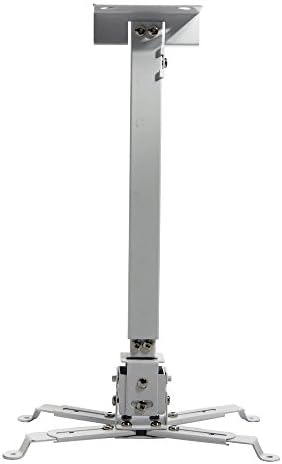 Universal Adjustable Tilt LED DLP LCD Ceiling Extendable Projector Mount Bracket with Extension Pole - White
