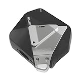 Aulumu A29 AirPods 4 ケース エアポッズ 第4世代 ケース (2024) ジオメトリックデザイン 亜鉛合金ロック 落下防止 ワイヤレス充電 ストラップ付き 耐衝撃 強化コーナー保護 ブラック