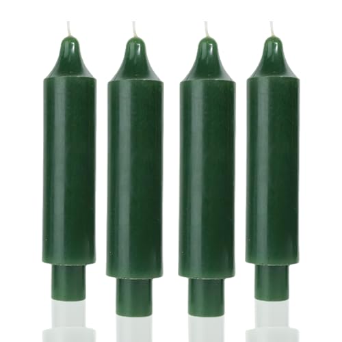 Chandeliers courts vert foncé bougies de table sans gouttes MAITREYA 4pcs