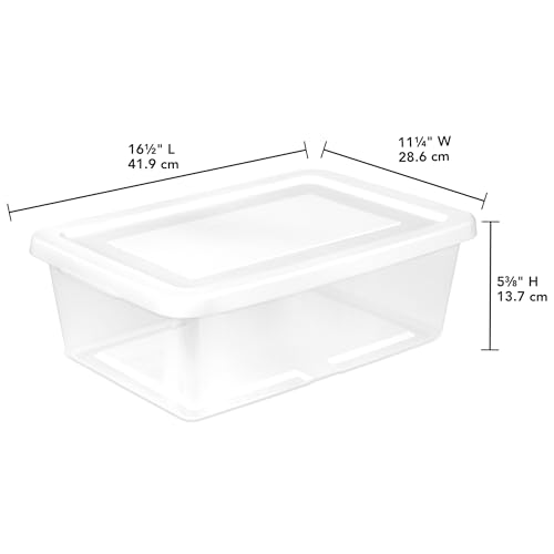Image of Sterilite Storage Box Stackable Tote, White, 12 Quart, 60 Pack