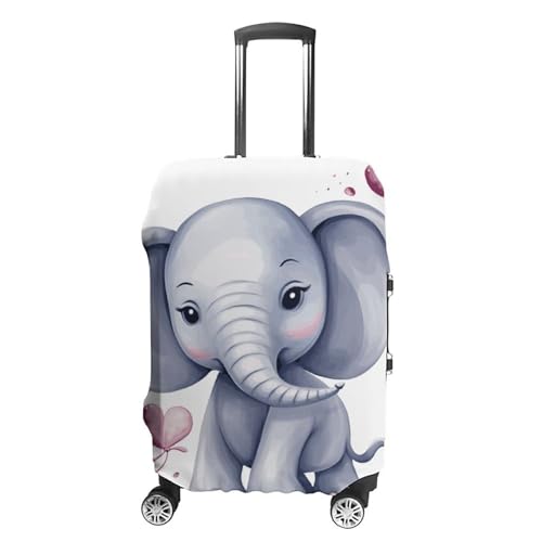Cute Elephant Printed Luggage Cover Protector, Fits 18-32 Inch Luggage