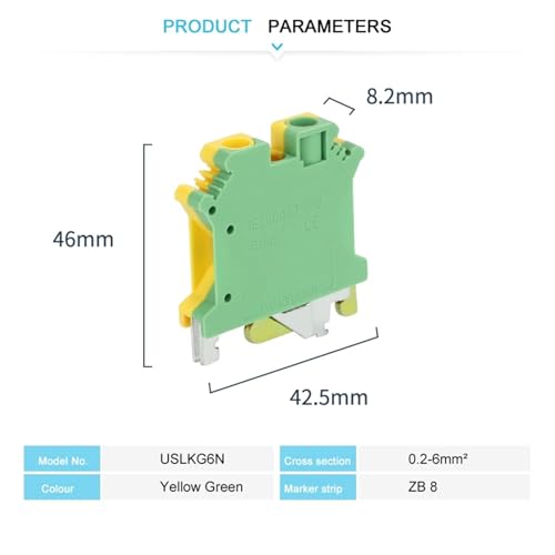 Bloque de terminales modulares USLKG 6N de tornillo con cable de tierra de 6 mm² 3