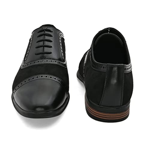 Image of San Frissco Men's Formal Shoes Lace up with Round Toe|Classic and Durable Faux Leather Material Oxford's Shoe|Cushioned Footbed Insole with Textured and Patterned Outsole for Office
