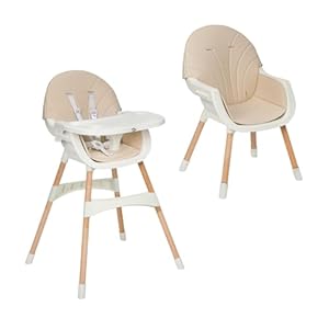 Innovaciones MS 2042 – Trona Para Bebe Mika, Convertible En Silla – 2 En 1 – Doble Bandeja, Evolutiva Y Segura, Unisex, color Beige, 3000 g