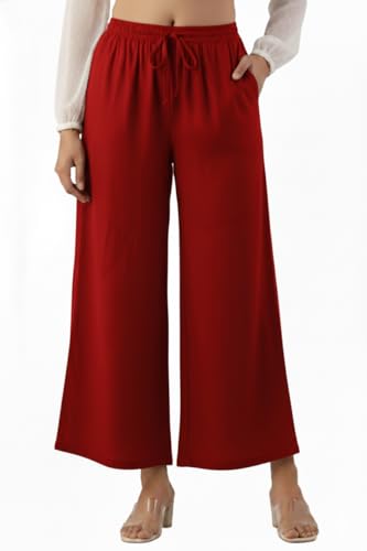 Image of Moirai Super Soft Viscose Rayon Palazzo Pants for Women Relaxed & Regular Fit Solid Palazzo for Women & Girls Casual Ethnic Wear