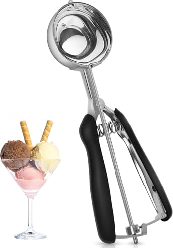 Cuillere A Glace En Acier Inoxydable 304, déclencheur Et Poignée Confortable, Cuillère à Glace De 5 cm, Pour Crème Glacée, Boulettes De Riz, pâte,...