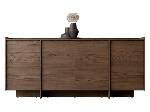 Mirjan24 Kommode Jundia K4D JA02 Modernes Sideboard mit 4 Türen 6 Innenfächern grifflosem Öffnungssystem Highboard/Anrichte/Mehrzweckschrank (Baltic Storm)