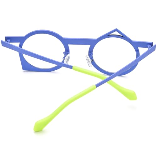 Image of FONEX Colorful Pure Titanium Glasses Frame Women Retro Round Eyeglasses
