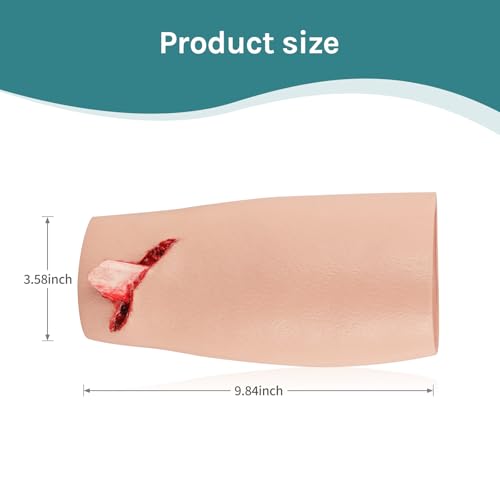 Image of Wound Packing Trainer, Wearable Open Fracture Leg Simulator | Wearable Open Fracture Simulator with Exposed Bone and Torn Tissue for Wound Packing, Trauma Response and Medical Training