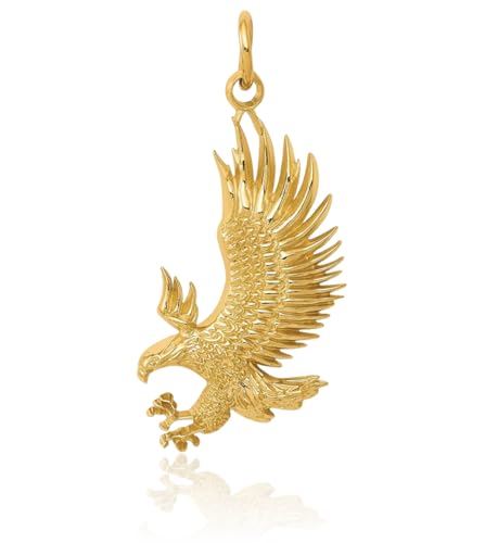 IceCarats 14K Solid Yellow Gold Bald Eagle Symbol of Strength Freedom Hawk Bird Necklace Chain Pendant Charm2