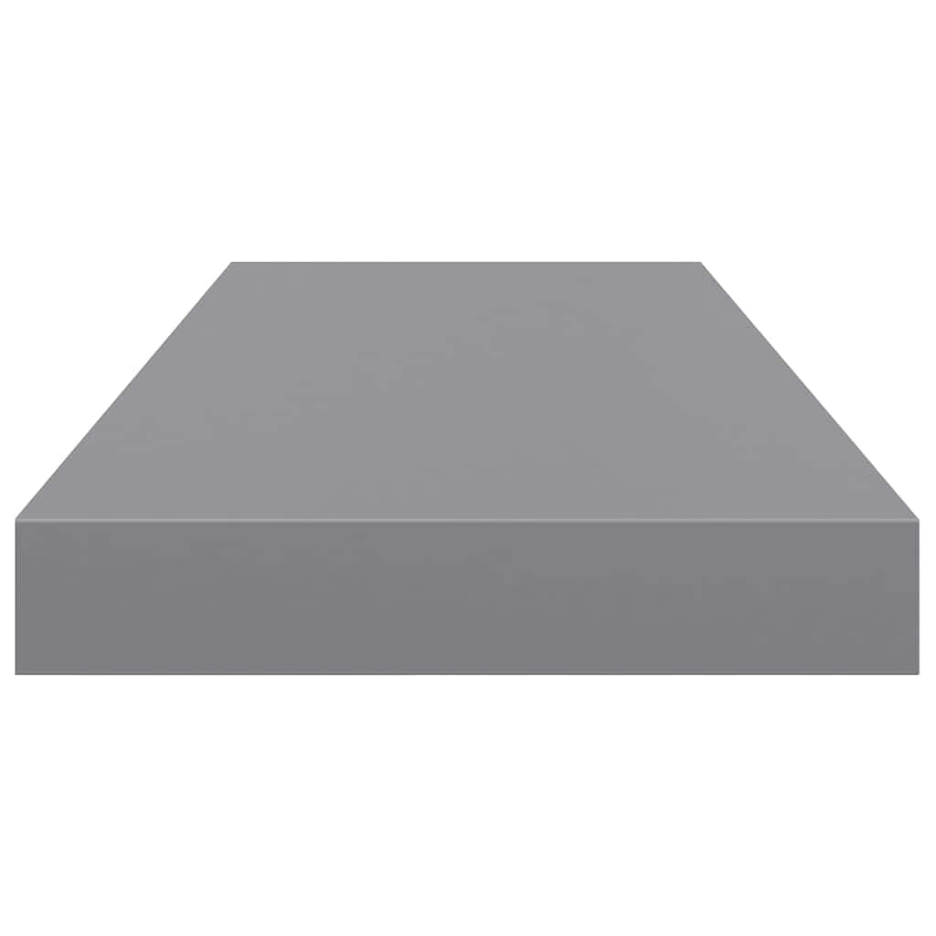 Półki wiszące, 4 szt., szare, 60 x 23,5 x 3,8 cm, MDF, zestaw półek ściennych do sypialni, wytrzymałe półki wiszące na książki i dekoracje, łatwy montaż
