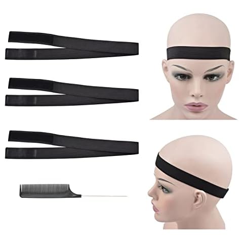 Wig Edge Elastic Band with Adjustable Elastic Band Fashion Headbands for Making Wig Non-Slip Band Elastic Band ( 3 Pcs Width 1 inch/2.5cm ) Cover