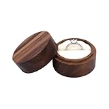 Caja expositora de anillos de madera, organizador de joyas, caja de almacenamiento, propuesta de compromiso, caja redonda para anillos