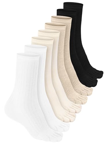 Image of Bencailor 4 /12Pairs Women Toe Sock Five Toe Sock